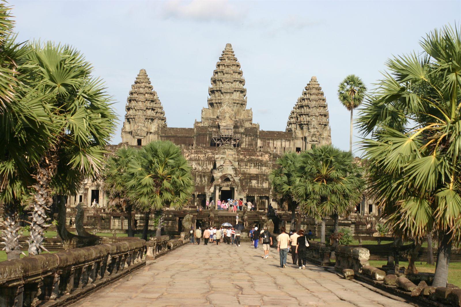 Angkor Wat temple and causeway in Cambodia, a highlight of land and cruise packages to Asia